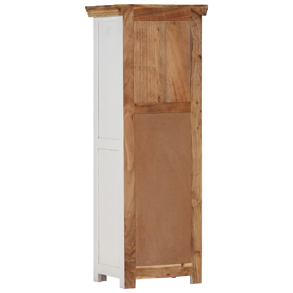 vidaXL Highboard Braun & Weiß 40x30x110 cm Massivholz Mango und Akazie