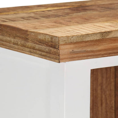 vidaXL Highboard Braun & Weiß 40x30x110 cm Massivholz Mango und Akazie