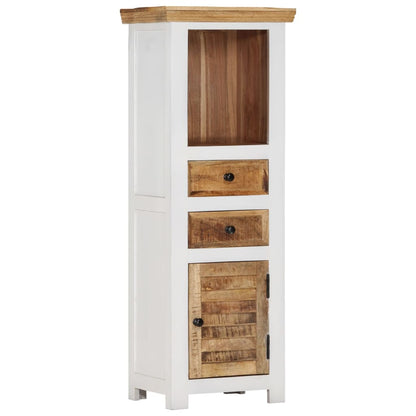 vidaXL Highboard Braun & Weiß 40x30x110 cm Massivholz Mango und Akazie