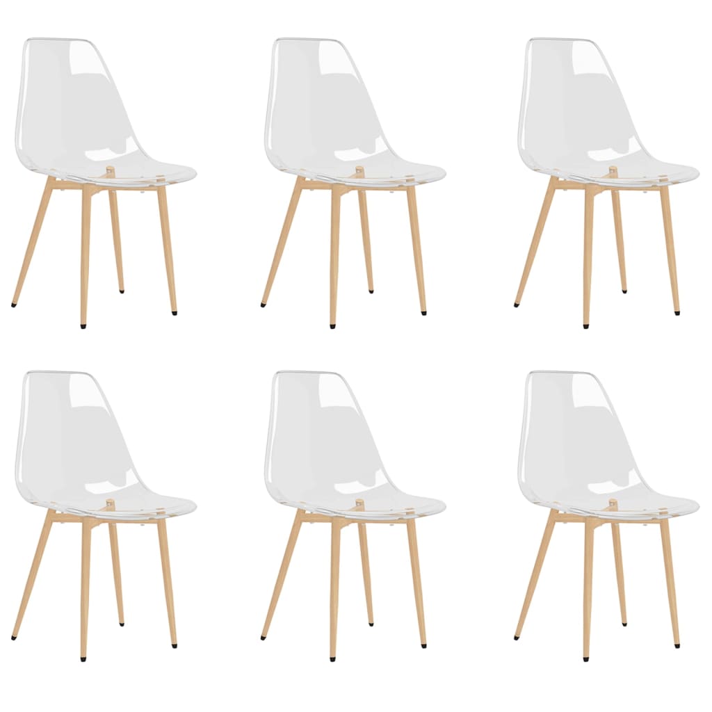 vidaXL Chaises de salle à manger 6 pcs Transparent PET