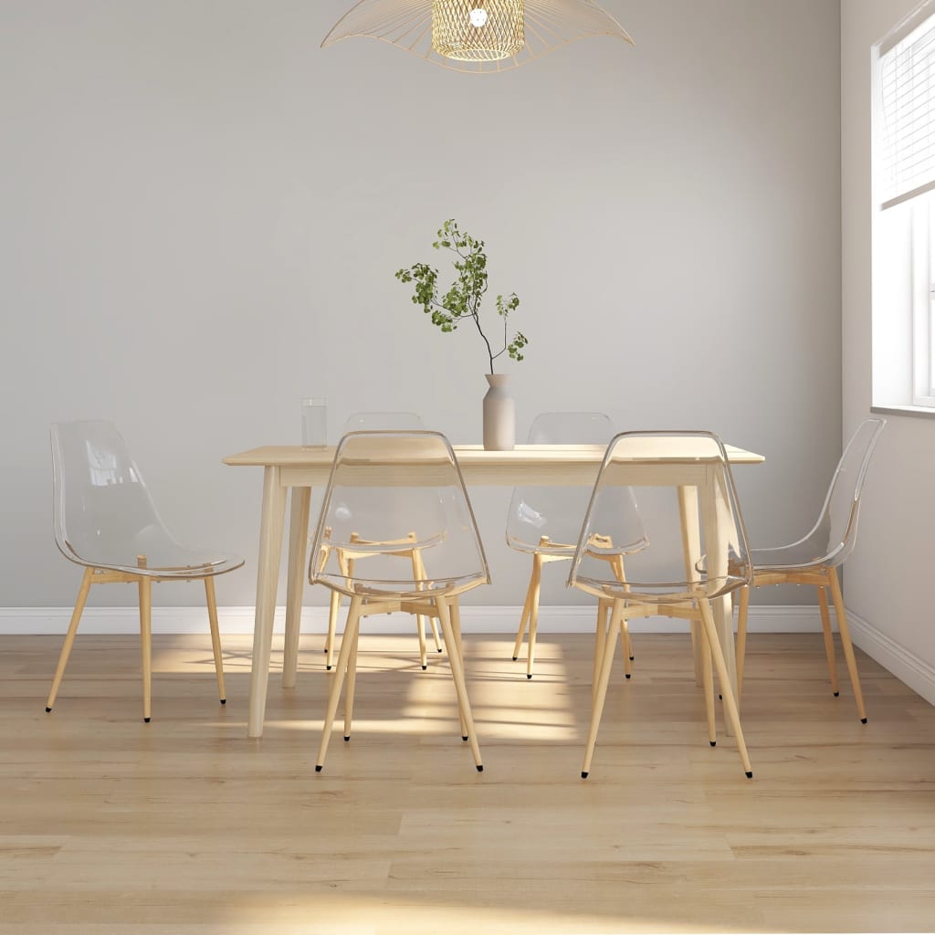 vidaXL Chaises de salle à manger 6 pcs Transparent PET