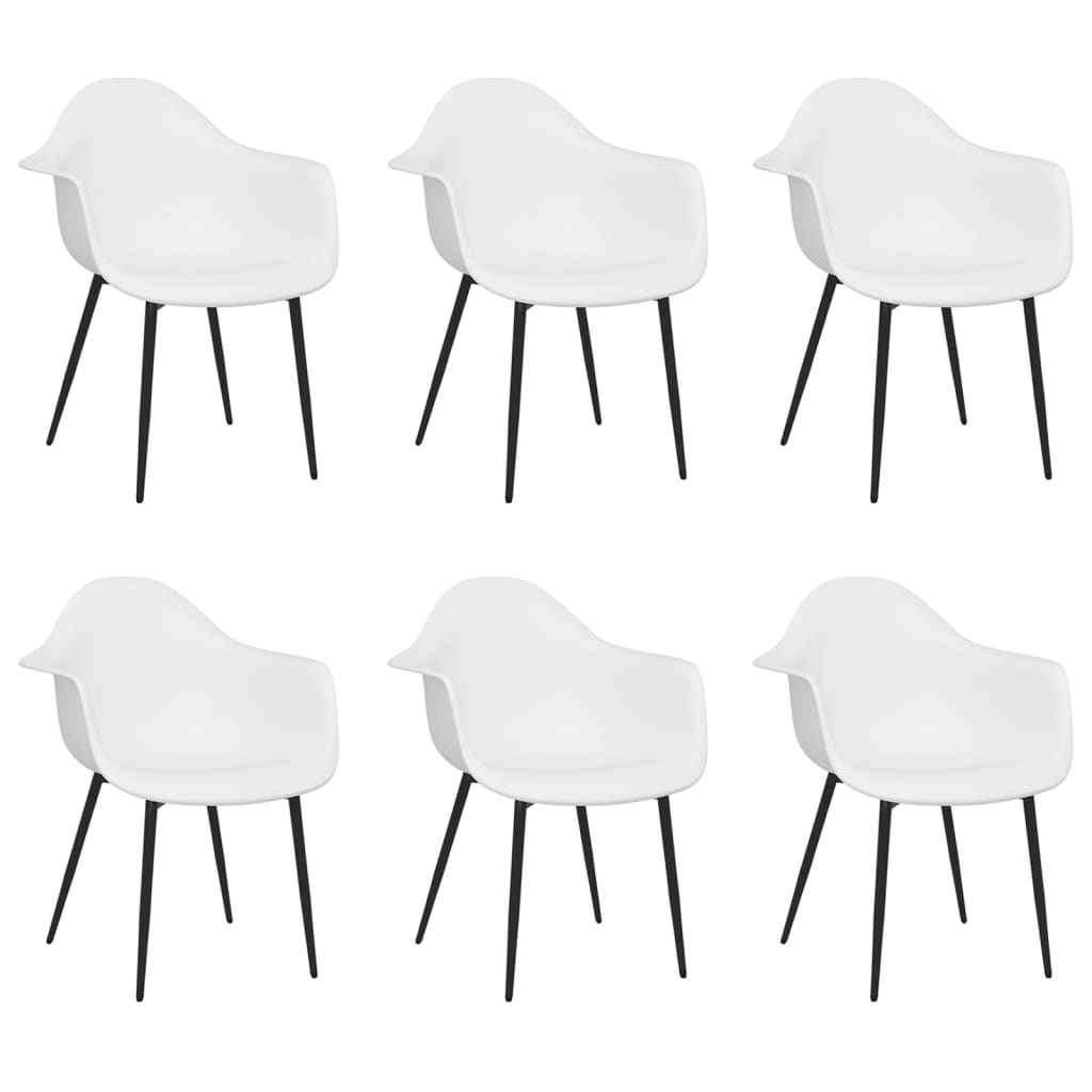 vidaXL Chaises de salle à manger 6 pcs Blanc PP