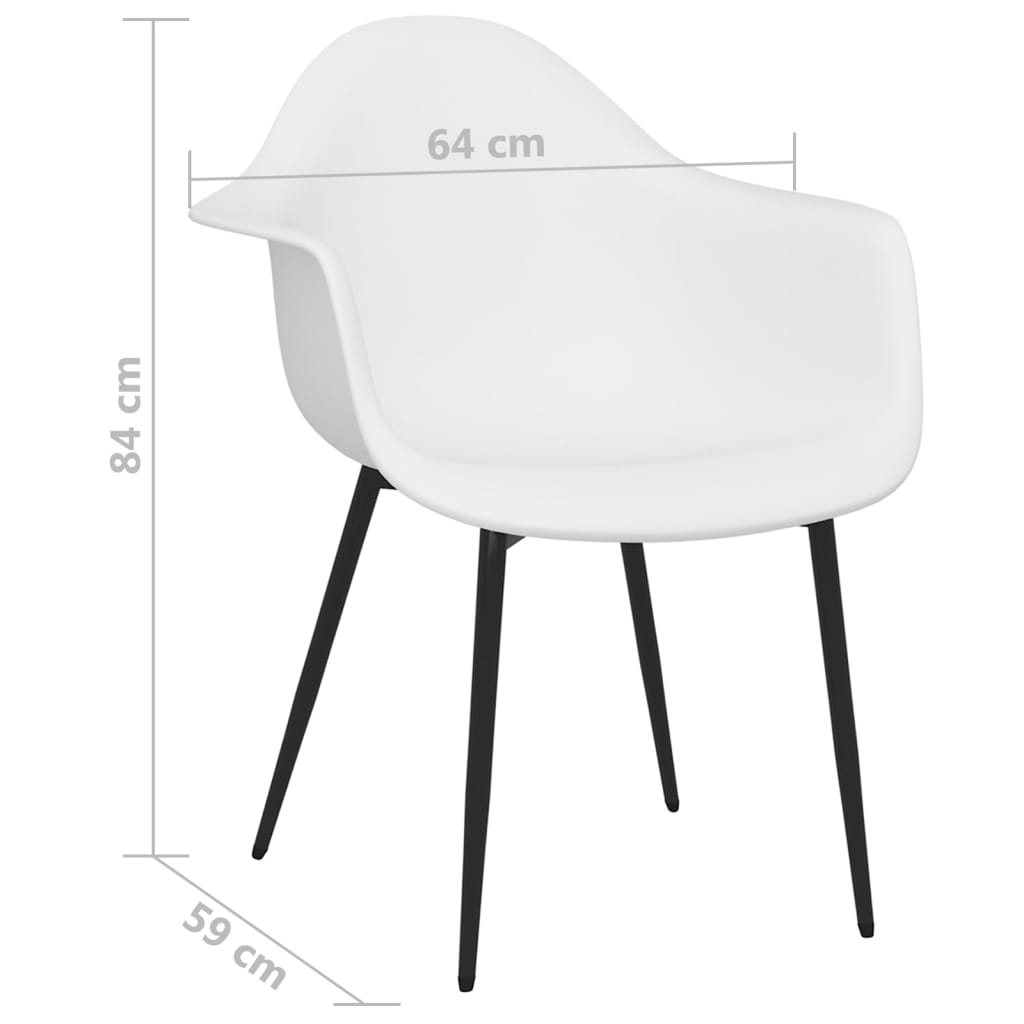 vidaXL Chaises de salle à manger 6 pcs Blanc PP