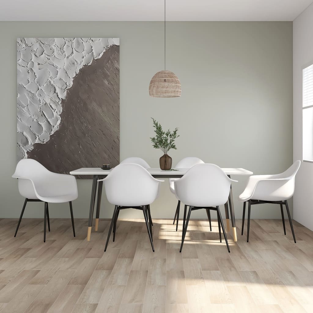 vidaXL Chaises de salle à manger 6 pcs Blanc PP