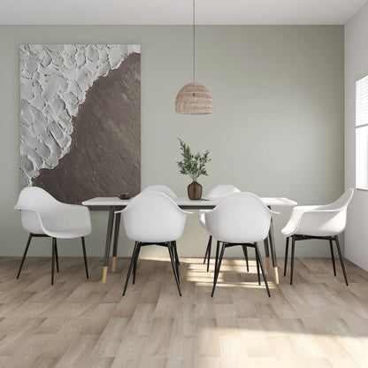 vidaXL Chaises de salle à manger 6 pcs Blanc PP