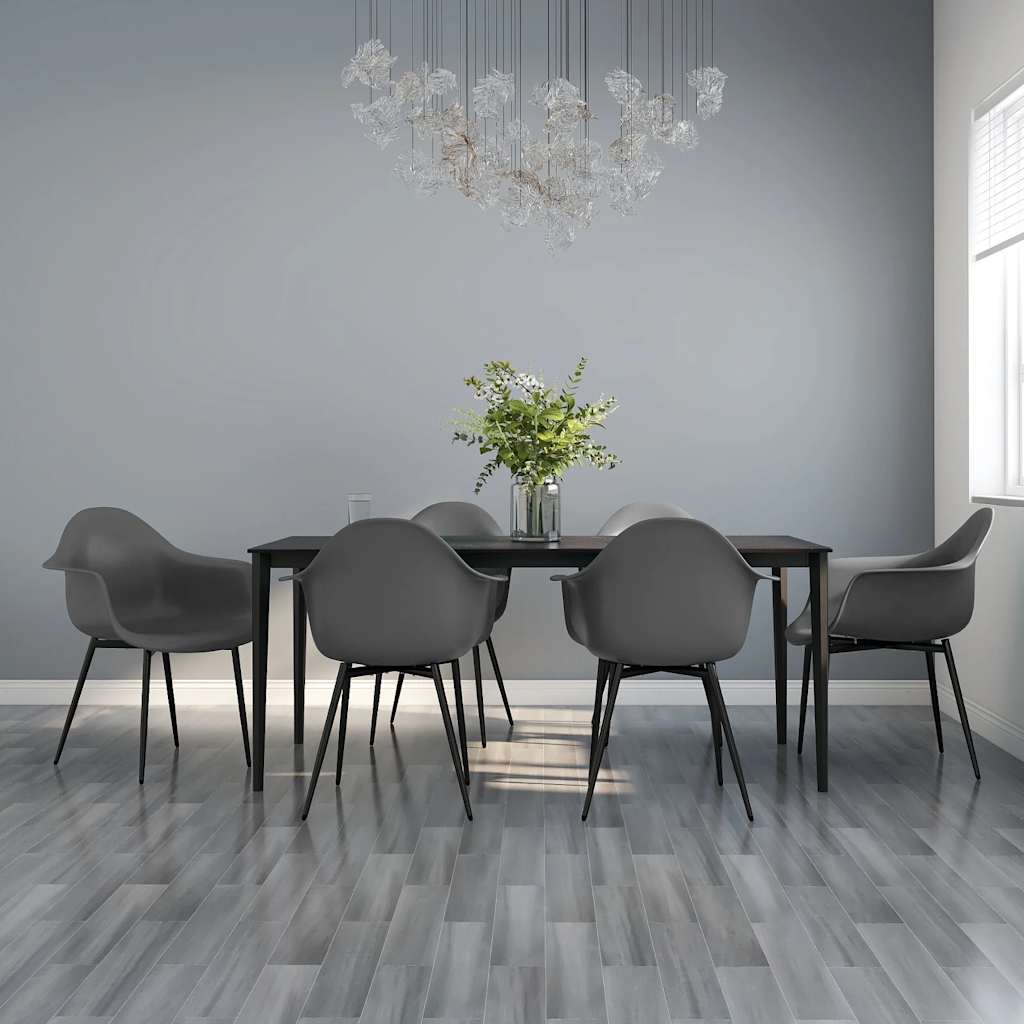 vidaXL Chaises de salle à manger 6 pcs Gris PP