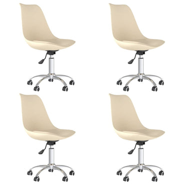 vidaXL Chaises de salle à manger 4 pcs pivotantes Tissu crème