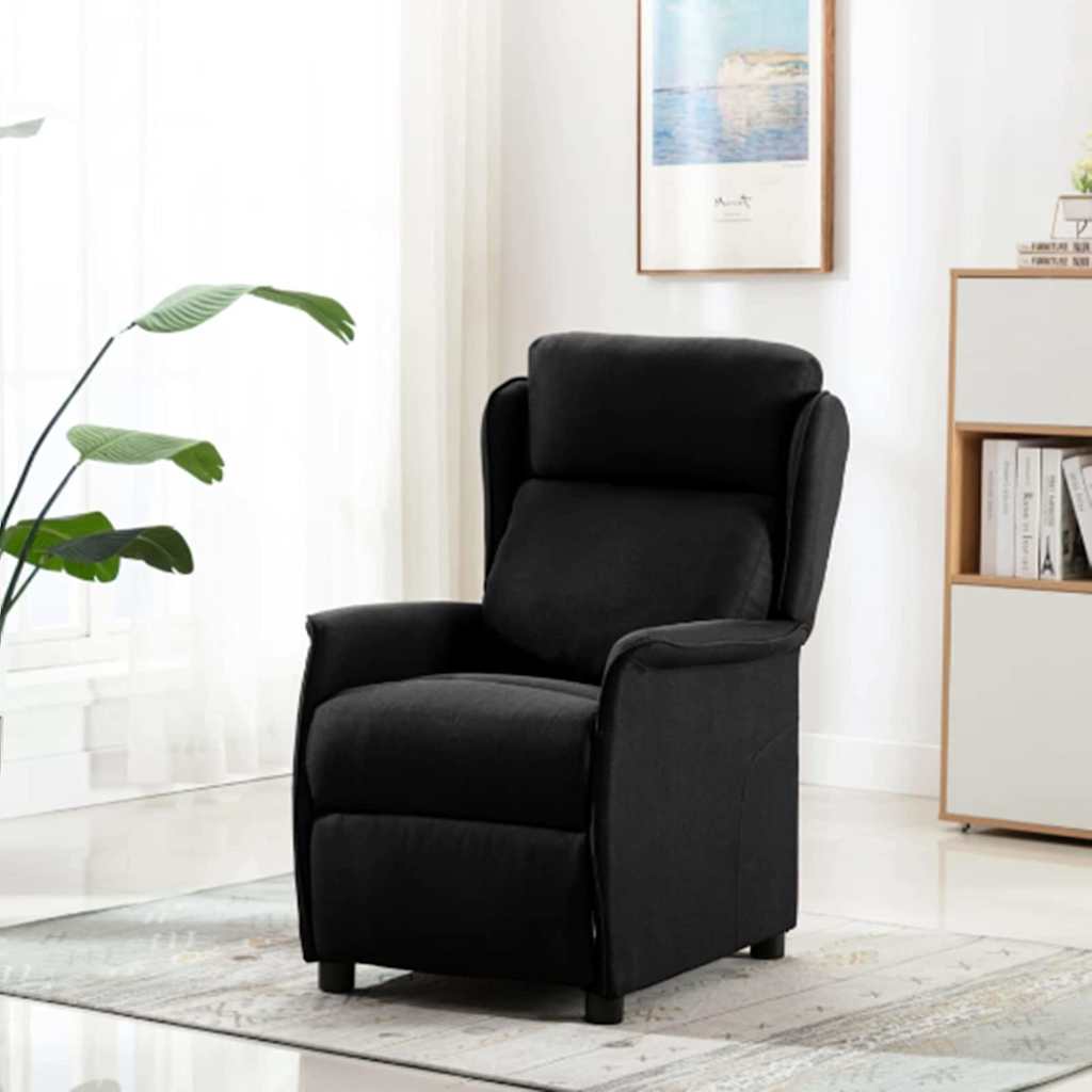 vidaXL Chaise longue Noir 66,5 x 94 x 101,5 cm Polyester
