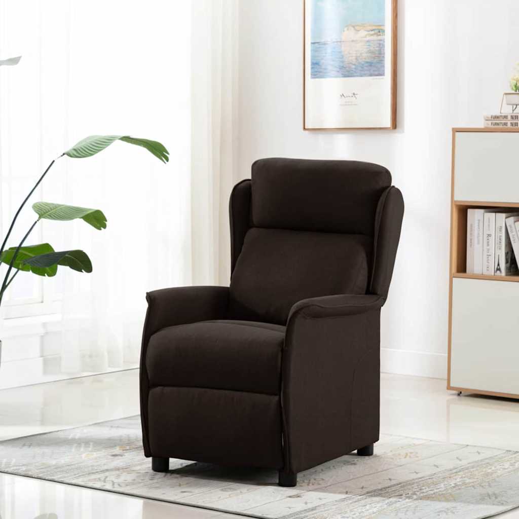 vidaXL Chaise longue Marron foncé 66,5 x 94 x 101,5 cm Polyester
