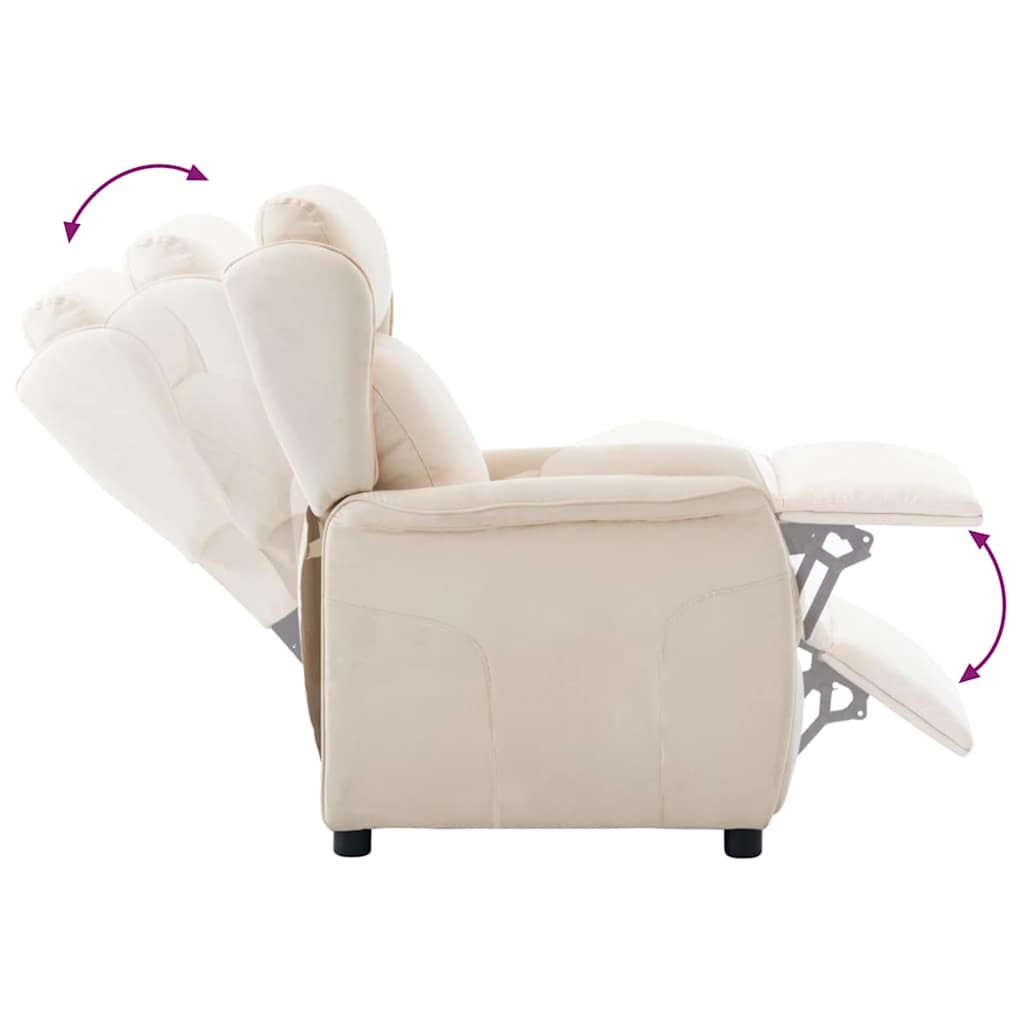 vidaXL Chaise longue Crème 66,5 x 94 x 101,5 cm Polyester