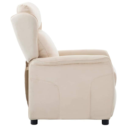 vidaXL Chaise longue Crème 66,5 x 94 x 101,5 cm Polyester