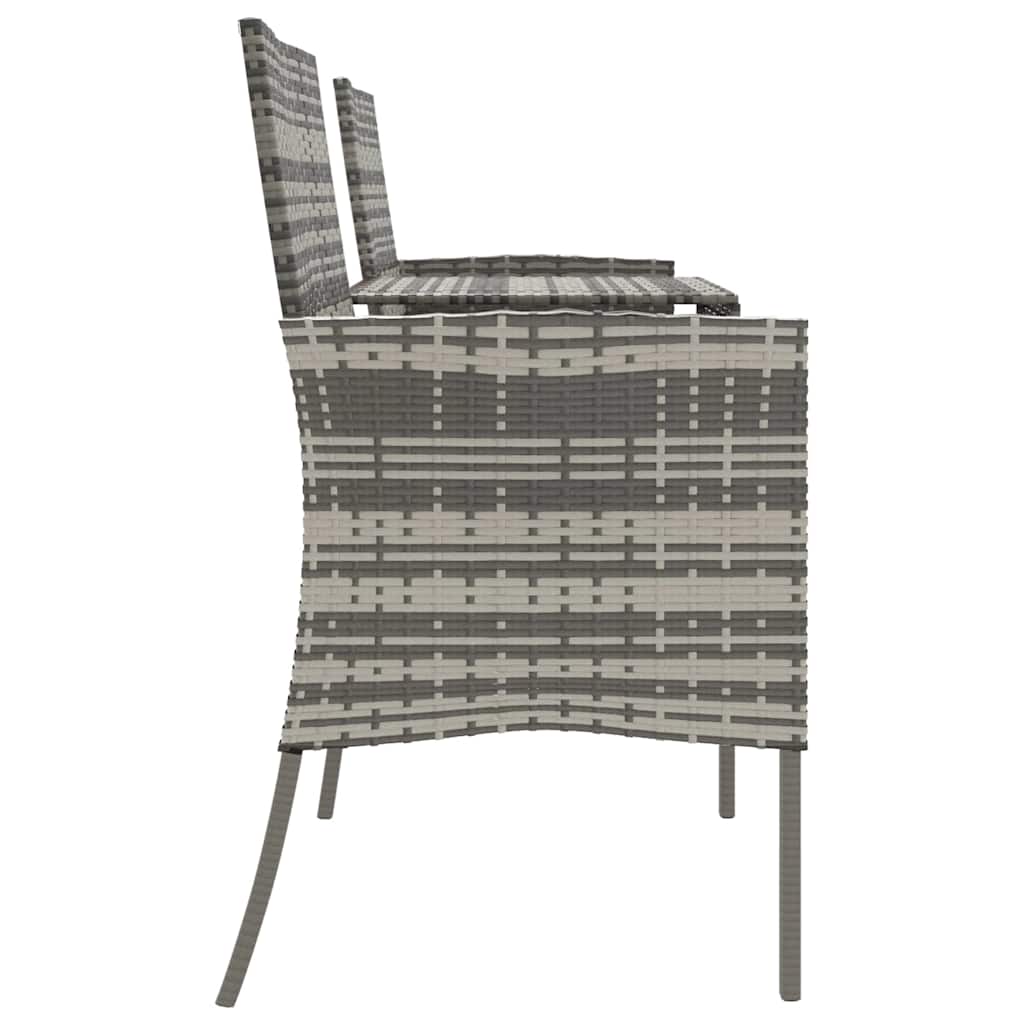 vidaXL Canapé de jardin 2 places avec table basse résine tressée anthracite