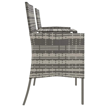 vidaXL Canapé de jardin 2 places avec table basse résine tressée anthracite