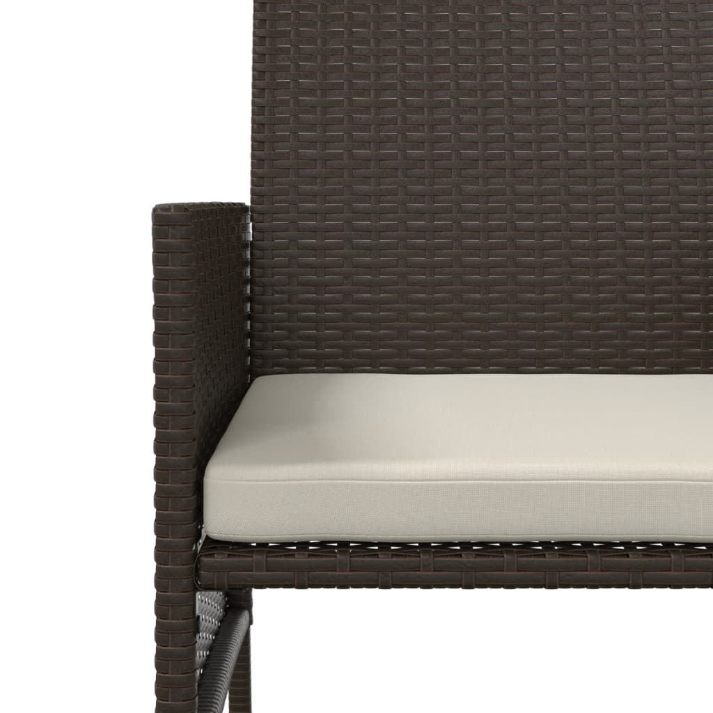 vidaXL Canapé de jardin 2 places avec table et tabourets en résine tressée marron
