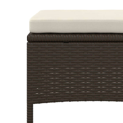 vidaXL Canapé de jardin 2 places avec table et tabourets en résine tressée marron