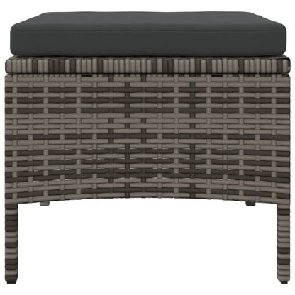 vidaXL Canapé de jardin 2 places avec table et tabourets gris résine tressée