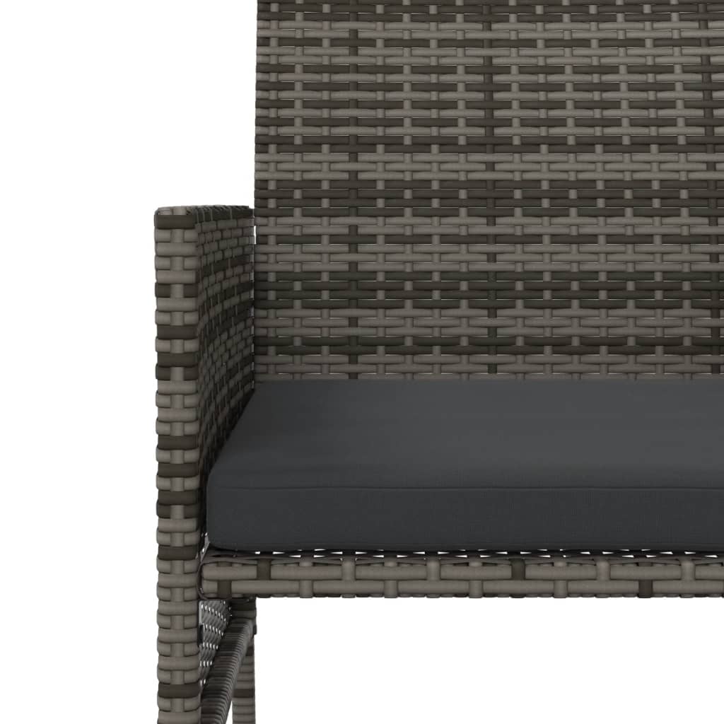vidaXL Canapé de jardin 2 places avec table et tabourets gris résine tressée