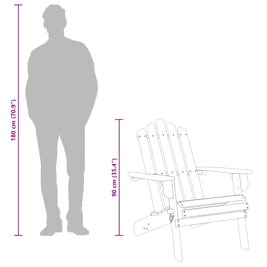 vidaXL Adirondack-Gartenstuhl Massivholz Akazie