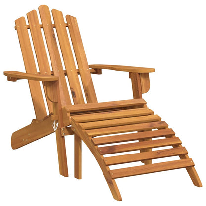 vidaXL Adirondack-Gartenstuhl mit Fußstütze Massivholz Akazie
