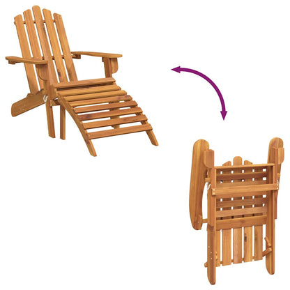 vidaXL Adirondack-Gartenstuhl mit Fußstütze Massivholz Akazie