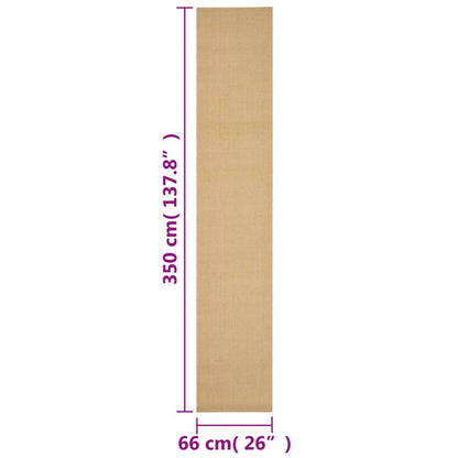 vidaXL Tapis en sisal naturel 66x350 cm