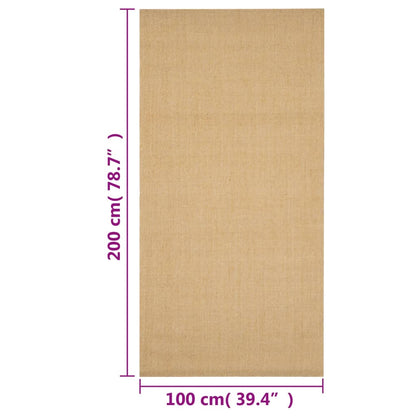 vidaXL Tapis en sisal naturel 100x200 cm