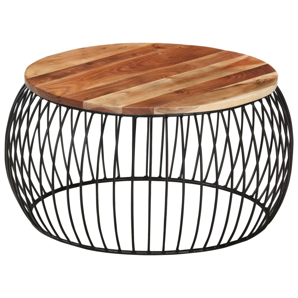 vidaXL Couchtisch Ø68 cm Massivholz Akazie