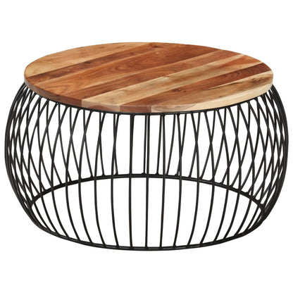 vidaXL Couchtisch Ø68 cm Massivholz Akazie