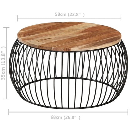 vidaXL Couchtisch Ø68 cm Massivholz Akazie