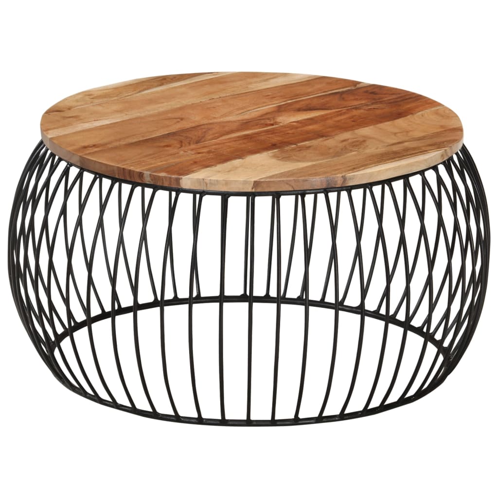 vidaXL Couchtisch Ø68 cm Massivholz Akazie