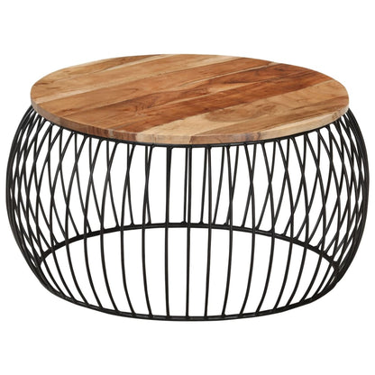 vidaXL Couchtisch Ø68 cm Massivholz Akazie