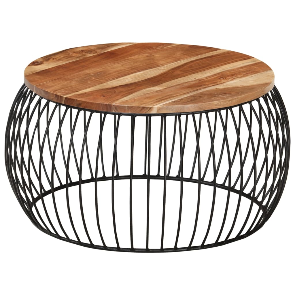 vidaXL Couchtisch Ø68 cm Massivholz Akazie