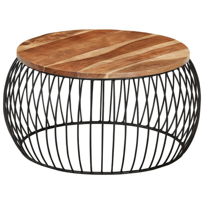 vidaXL Couchtisch Ø68 cm Massivholz Akazie