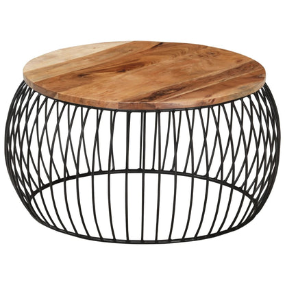 vidaXL Couchtisch Ø68 cm Massivholz Akazie