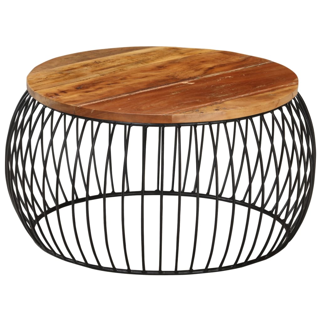 vidaXL Couchtisch Ø68 cm Massivholz aus Altholz
