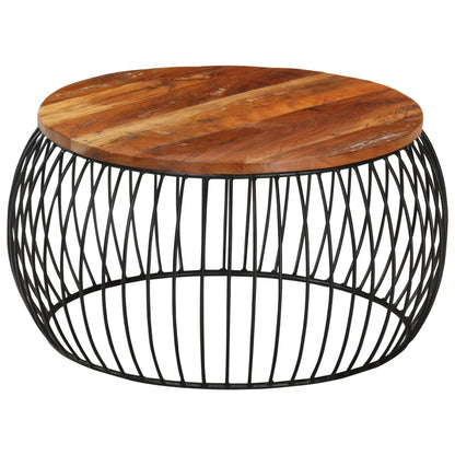 vidaXL Couchtisch Ø68 cm Massivholz aus Altholz