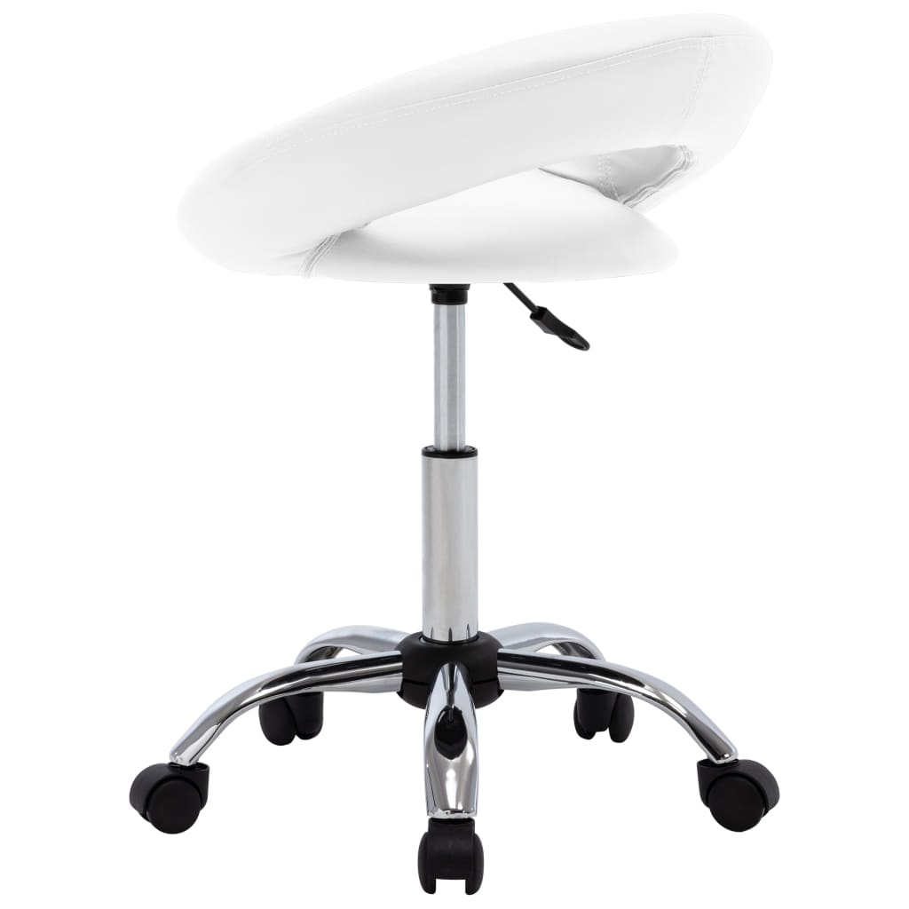 vidaXL Chaise de salle à manger pivotante Blanche Similicuir