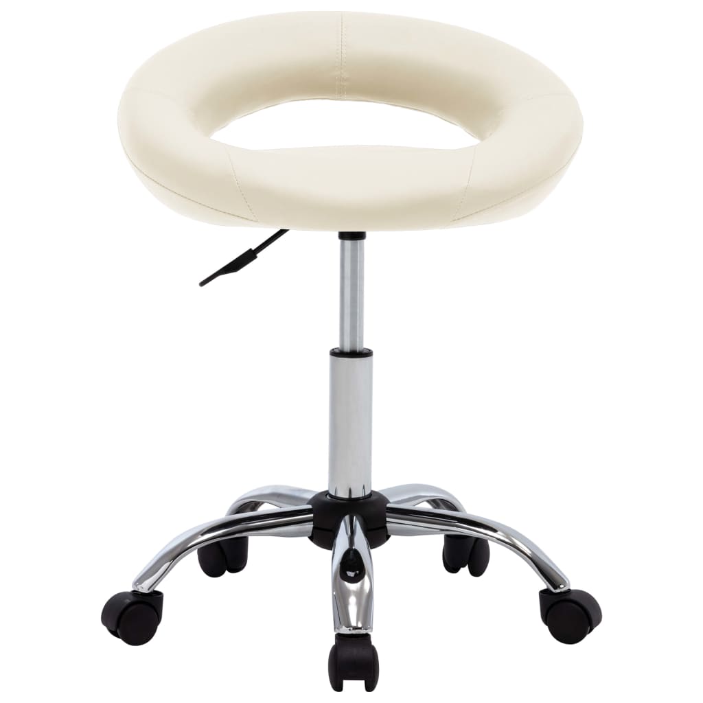 vidaXL Esszimmerstuhl Drehbar Creme Kunstleder