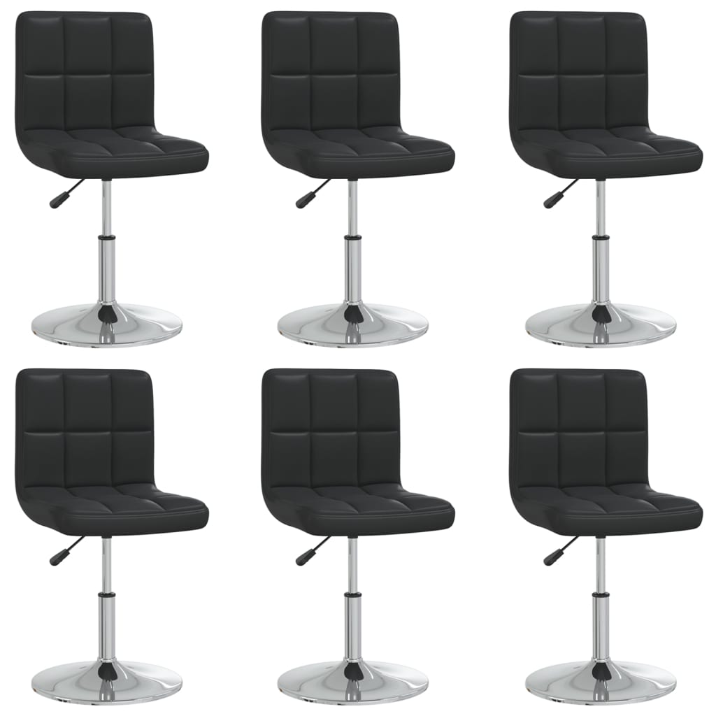 vidaXL Esszimmerstühle 6 Stk. Schwarz Kunstleder