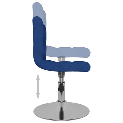vidaXL Esszimmerstühle 4 Stk. Drehbar Blau Stoff