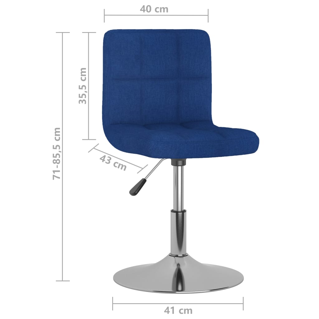 vidaXL Esszimmerstühle 4 Stk. Drehbar Blau Stoff