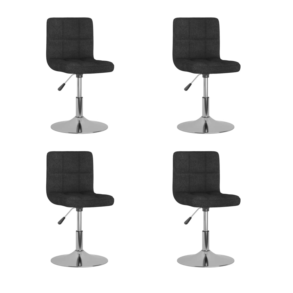 vidaXL Esszimmerstühle 4 Stk. Drehbar Schwarz Stoff
