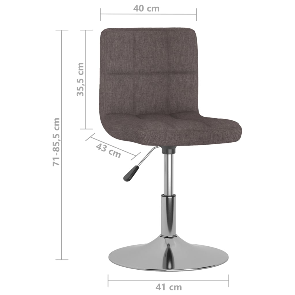 vidaXL Esszimmerstühle 4 Stk. Drehbar Taupe Stoff