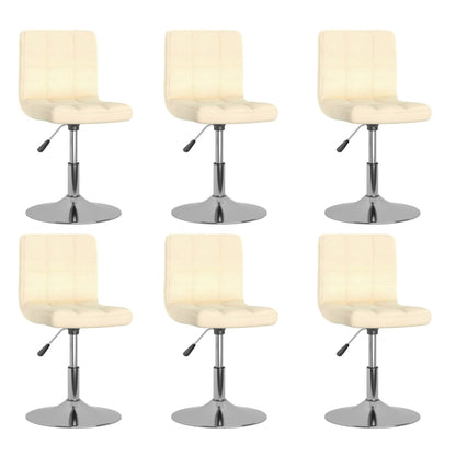 vidaXL Chaises de salle à manger pivotantes 6 pcs Crème Tissu