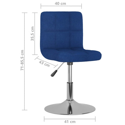 vidaXL Chaises de salle à manger pivotantes 6 pcs Bleu Tissu