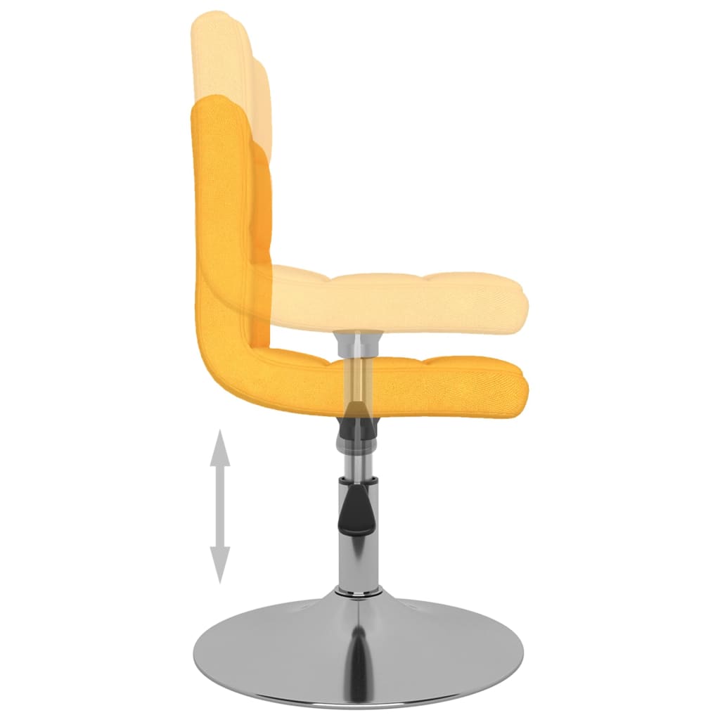 vidaXL Chaises de salle à manger pivotantes 6 pcs Jaune Tissu