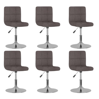 vidaXL Esszimmerstühle 6 Stk. Drehbar Taupe Stoff