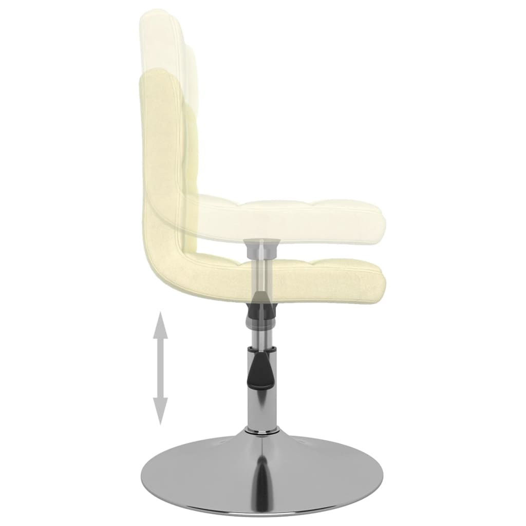 vidaXL Esszimmerstuhl Drehbar Creme Stoff