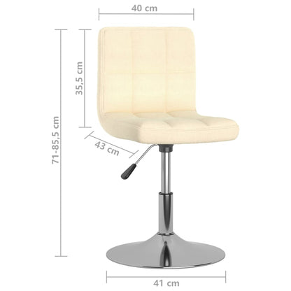 vidaXL Esszimmerstuhl Drehbar Creme Stoff