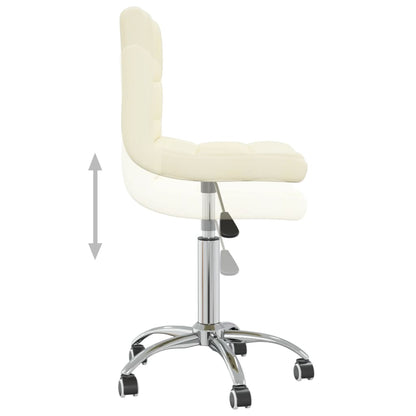 vidaXL Esszimmerstuhl Drehbar Creme Stoff